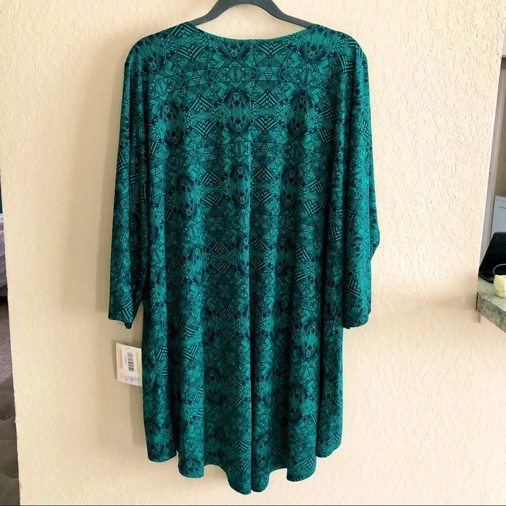 LuLaRoe Teal Patterned Cardigan - Picture 6 of 7